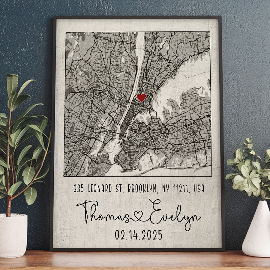 Personalized Valentine’s Day Gifts for Husband | Map Valentine