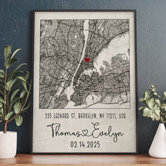 Personalized Valentine’s Day Gifts for Husband | Map Valentine