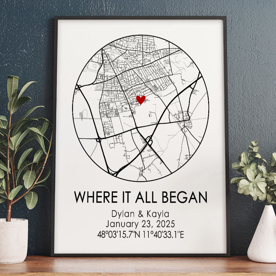 Personalized Valentine’s Day Gifts for Husband | Custom Map Print