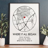 Personalized Valentine’s Day Gifts for Husband | Custom Map Print