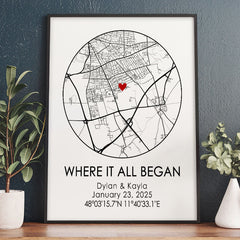 Personalized Valentine’s Day Gifts for Husband | Custom Map Print