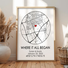 Personalized Valentine’s Day Gifts for Husband | Custom Map Print
