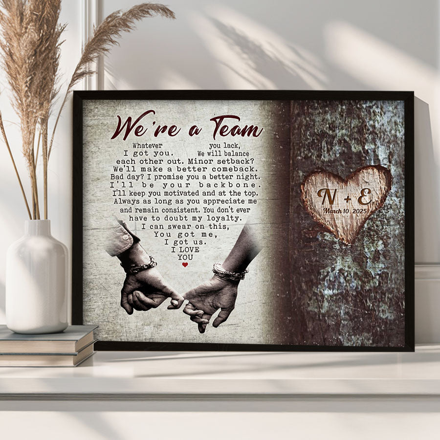 Personalized Valentines Gift for Him | Custom Canvas Print