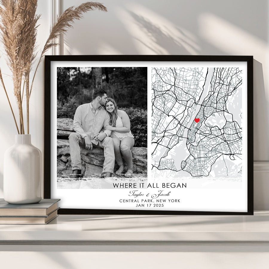 Personalized Valentines Gift for Him | Map Valentine