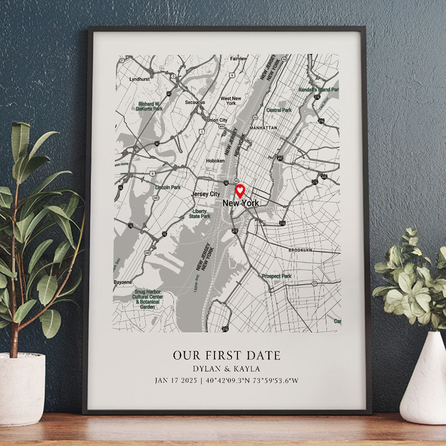 Personalized Valentines Gift for Husband | Custom Map Print
