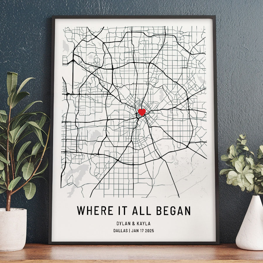 Personalized Valentines Gift for Husband | Custom Map Prints