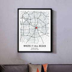 Personalized Valentines Gift for Husband | Custom Map Prints