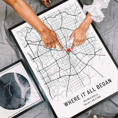Personalized Valentines Gift for Husband | Custom Map Prints