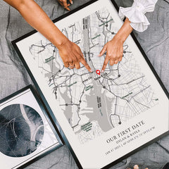 Personalized Valentines Gift for Husband | Custom Map Print
