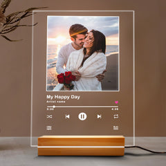 Personalized Valentines Gifts for Boyfriend | Customized Song Photo Plaque LED Night Light