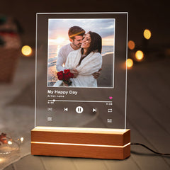 Personalized Valentines Gifts for Boyfriend | Customized Song Photo Plaque LED Night Light