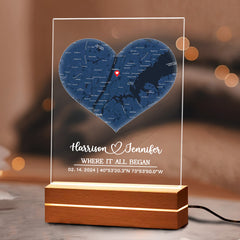 Personalized Valentines Gifts for Him | Custom Map Acrylic Plaque