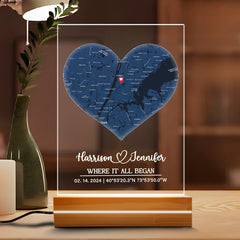 Personalized Valentines Gifts for Him | Custom Map Acrylic Plaque
