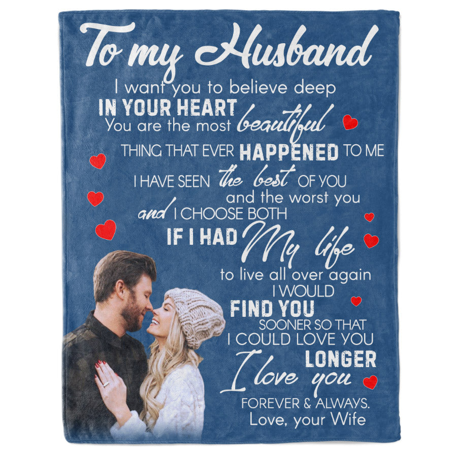 Personalized Valentines Gifts for Husband | Custom Blankets