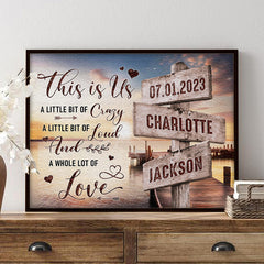 Personalized Valentines Gifts for Husband | Personalized Street Sign Canvas