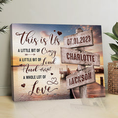 Personalized Valentines Gifts for Husband | Personalized Street Sign Canvas