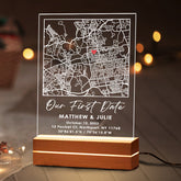 Personalized Valentines Gifts for Men | Custom Map Acrylic Plaque Led Night Light