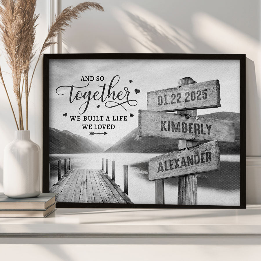 Valentine Day Gifts for Him Personalized | Personalized Street Signs Canvas Print