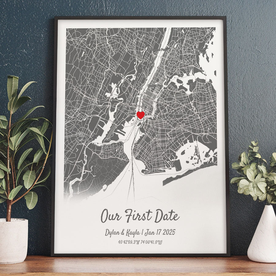 Valentine Gift for Husband | Custom Map Print