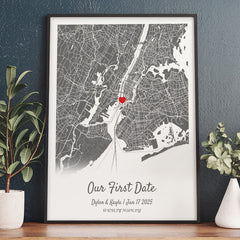 Valentine Gift for Husband | Custom Map Print