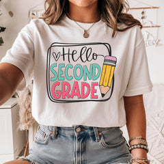 Hello Second Grade Team Teacher Shirt