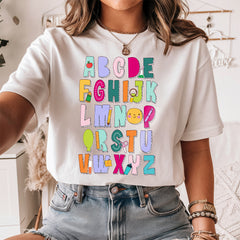 Colorful Alphabet Shirt, ABC Shirt