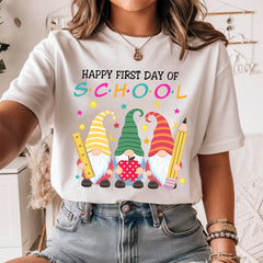 Happy First Day Of School Gnome Teacher Shirt