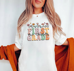 Floral 1st Grade Teacher Shirt