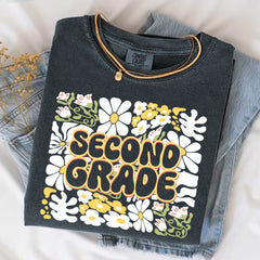 Floral 2nd Grade Teacher Shirt