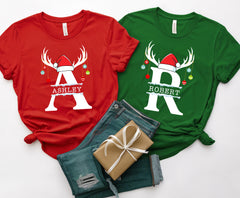 Personalized Family Name Christmas Matching Shirts, Monogrammed Shirts