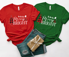 Merry And Bright Matching Family Shirts