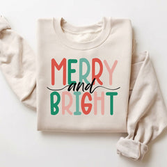 Merry And Bright Sweatshirt | Holiday Sweatshirt