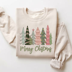 Merry Christmas Tree Sweatshirt | Holiday Sweatshirt For Family