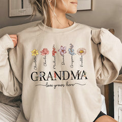 Personalized Birth Flower Grandma's Garden Sweatshirt