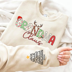 Personalized Christmas Grandma Clause Sweatshirt