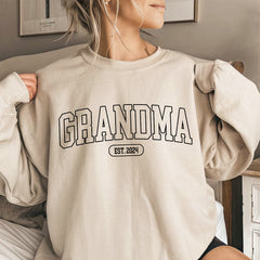 Personalized Grandma Sweatshirt With Custom EST. Date