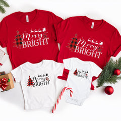 Merry And Bright Matching Family Shirts