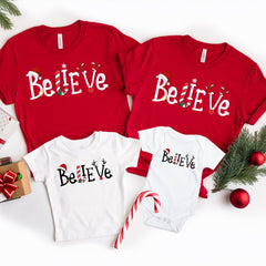 Believe Christmas Matching Shirt For Family