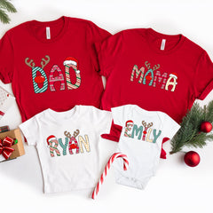 Custom Name Christmas Shirts, Personalized Family Christmas Shirts