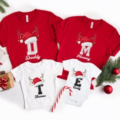 Custom Name Family Christmas Shirts, Custom Monogrammed Shirts