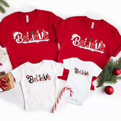 Believe Christmas Matching Shirts For Family