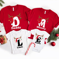 Monogrammed Custom Name Family Christmas Tshirts