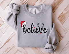 Christmas Sweatshirt For Women | Believe Sweatshirt