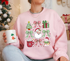 Christmas Coquette Sweatshirt, Retro Christmas Coquette Sweater