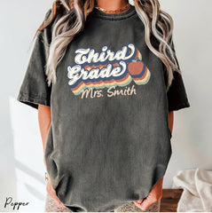 Personalized Comfort Colors Third Grade Teacher Shirt