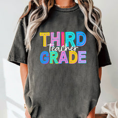 Custom Retro Comfort Colors Third Grade Teacher Shirt