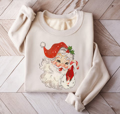 Vintage Santa Sweatshirt With Retro Style