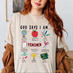 Teacher God Says I Am Shirt, Teacher Bible Verse Shirt