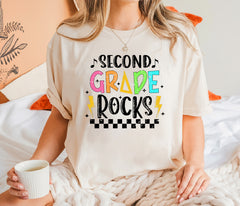 Rock your classroom with our Retro Second Grade Rocks Teacher Shirt