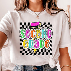 Second Grade Teacher Team Shirt With Lighting Bolt